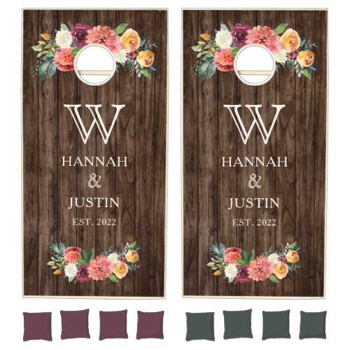 Rustic Boho Wedding Reception Game Cornhole Set