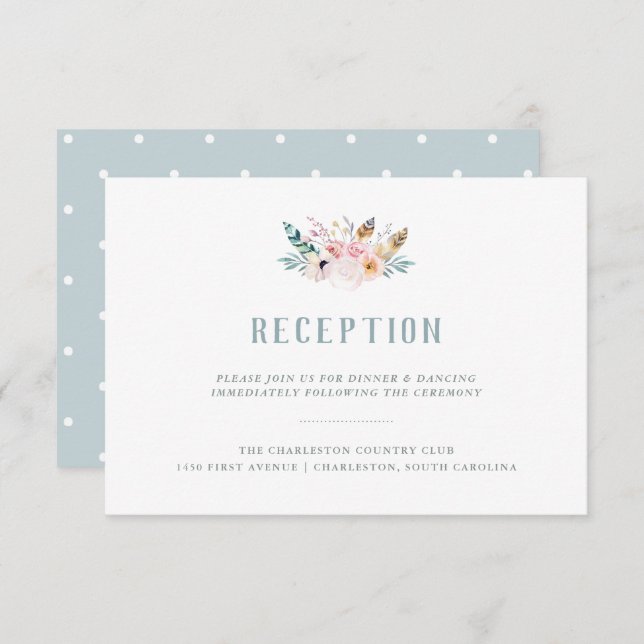 Rustic Boho Wedding Reception Invitation (Front/Back)