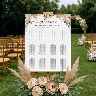 Rustic Boho Wedding Seating Chart Foam Boards