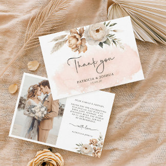 Rustic Boho Wedding Thank You Card