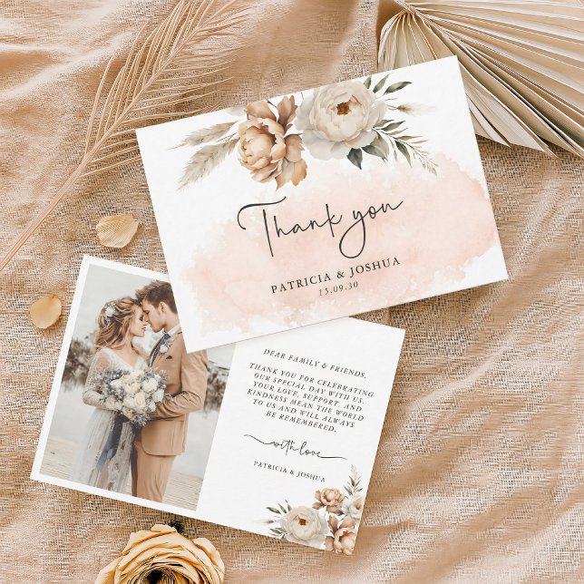 Rustic Boho Wedding Thank You Card (Creator Uploaded)