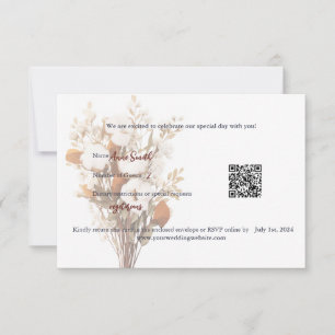 Rustic Boho Wedding Wedding RSVP Card