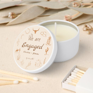 Rustic Boho Western Cowboy Bridal Engaged Mini Candle Favors