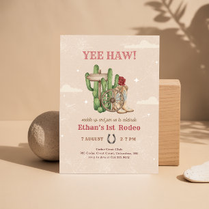 Rustic Boho Western Desert 1st Rodeo Birthday Invitation