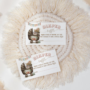 Rustic Boho Wild West Baby Girl Shower diaper Enclosure Card