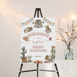 Rustic Boho Wild West Baby Girl Shower welcome Foam Board