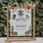 Rustic Boho Wild West Boy Baby Shower gifts sign<br><div class="desc">Rustic Boho Wild West Boy Baby Shower welcome</div>
