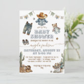 Rustic Boho Wild West Boy Baby Shower Invitation (Standing Front)