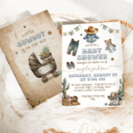 Rustic Boho Wild West Boy Baby Shower Invitation