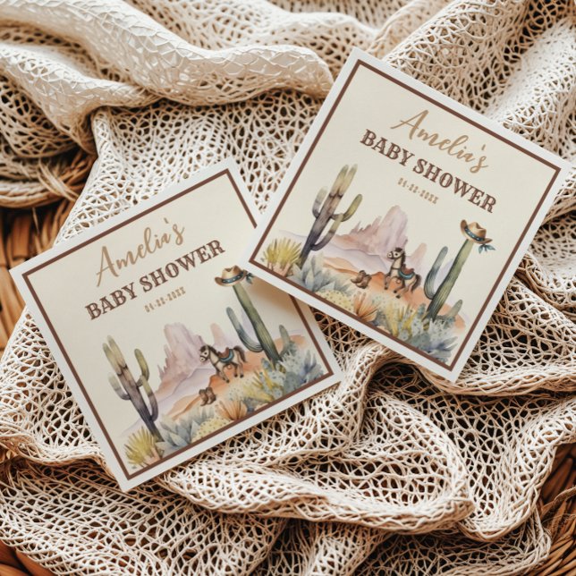 Rustic Boho Wild West Boy Baby Shower Napkins (Creator Uploaded)