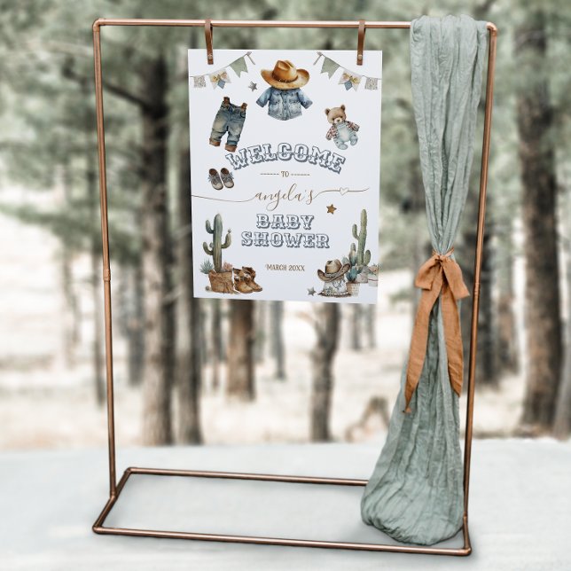 Rustic Boho Wild West Boy Baby Shower welcome Foam Board (Creator Uploaded)
