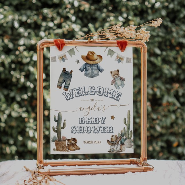 Rustic Boho Wild West Boy Baby Shower welcome Poster (Creator Uploaded)