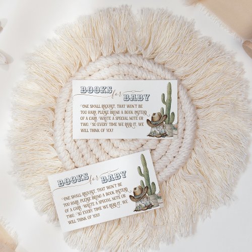 Rustic Boho Wild West Boy Shower books for baby Enclosure Card