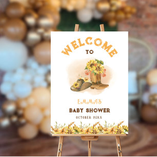 Rustic Boho Wild Western Rodeo Baby Shower Welcome Foam Board