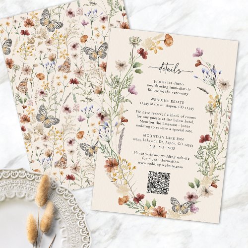 Rustic Boho Wildflower Enclosure Card