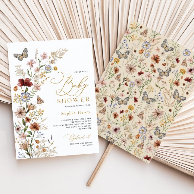Rustic Boho Wildflower Garden Baby Shower Invitation (Creator Uploaded)