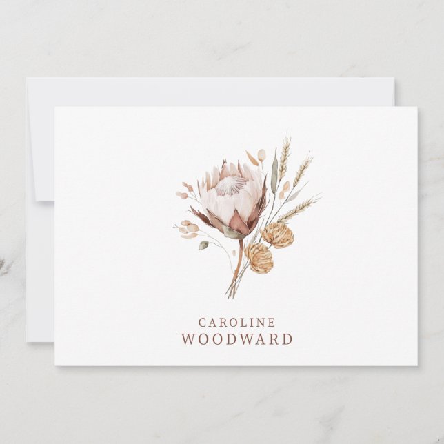 Rustic Boho Wildflower  Note Card (Front)