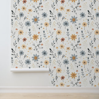 Rustic Boho Wildflower Wallpaper