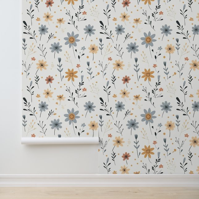 Rustic Boho Wildflower Wallpaper Wallpaper (Application)