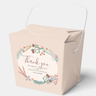 Rustic Boho Wildflower Wreath Wedding Favor Boxes