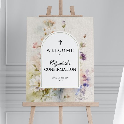 Rustic Boho Wildflowers Confirmation Welcome Sign