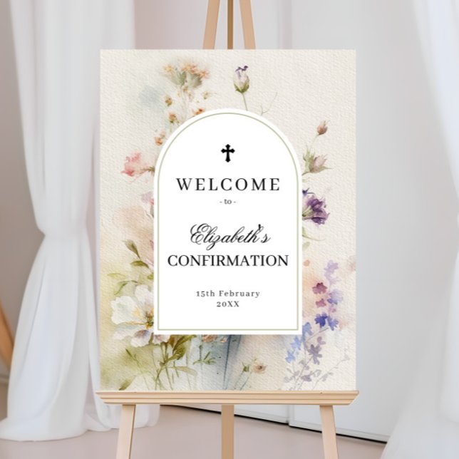 Rustic Boho Wildflowers Confirmation Welcome Sign (Creator Uploaded)