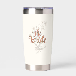 Rustic Boho Wildflowers Personalized Bride Insulated Tumbler