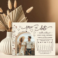 Rustic Boho Wildflowers Photo & Calendar Wedding
