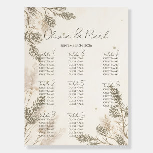 Rustic Boho Winter Wedding Seating Chart – Snowy Foam Board
