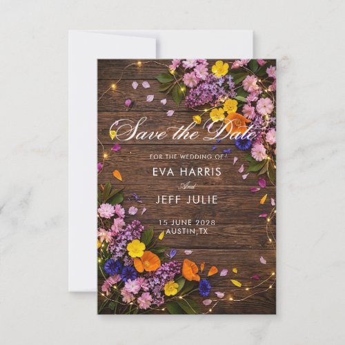 RUSTIC BOHO WOOD SAVE THE DATE WEDDING INVITE