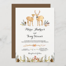 Rustic Boho Woodland Deer Watercolor Wedding