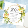 Rustic Boho Yellow Daffodil 100th Birthday Invitation