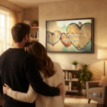 Rustic Bokeh Hearts “I Promise You My Heart”