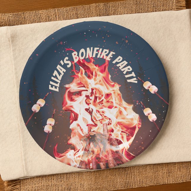Rustic Bonfire and Marshmallows Paper Plate (Rustic Bonfire and Marshmallows Paper Plate
)