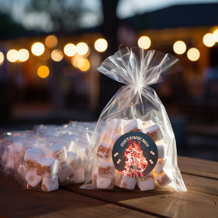 Rustic Bonfire and Marshmallows Party Stickers