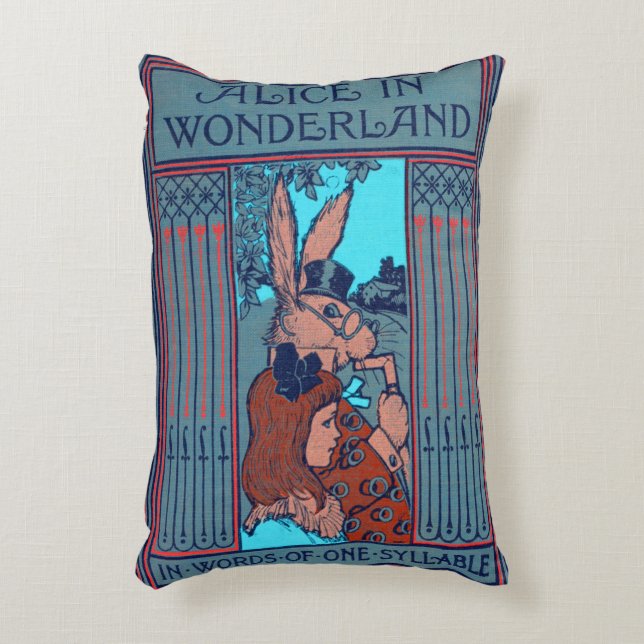 Rustic Book Cover Cushion Alice And The Rabbit (Front(Vertical))