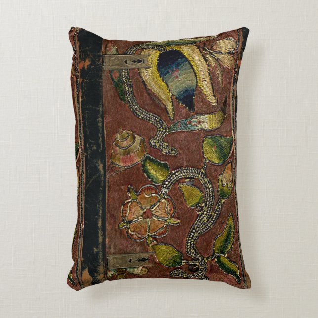 Rustic Book Cover Cushion Embroidered Velvet (Front(Vertical))