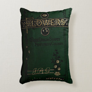 Rustic Book Cover Cushion Victorian Flower Book