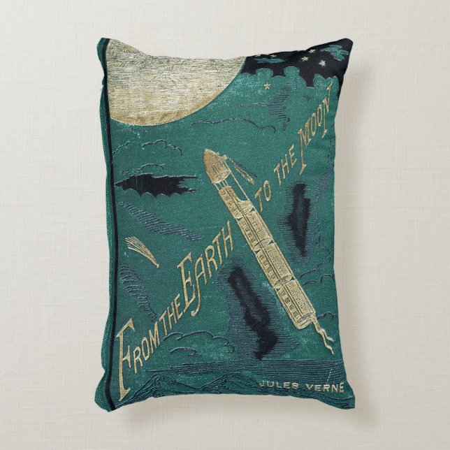 Rustic Book Cover Cushions Jules Verne (Front(Vertical))