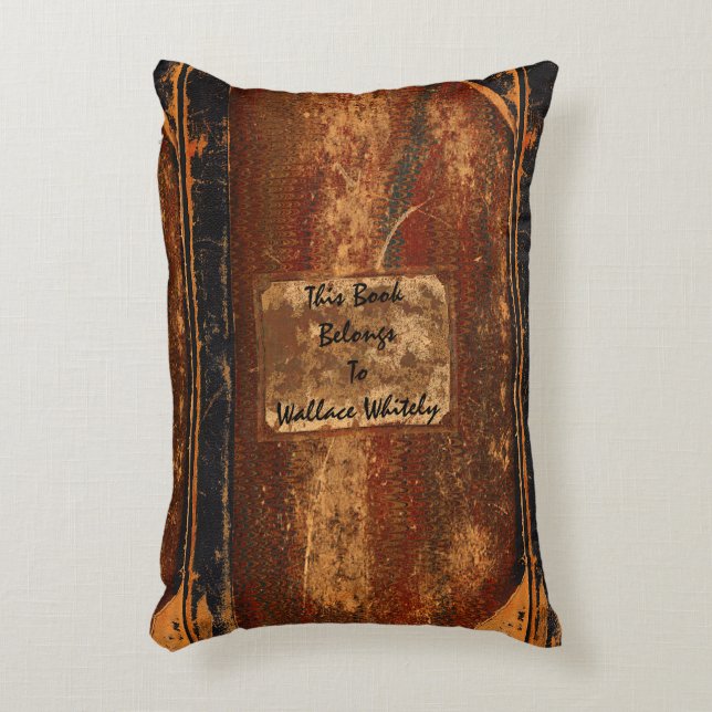 Rustic Book Cover Cushions Old Grunge Text Book (Front(Vertical))