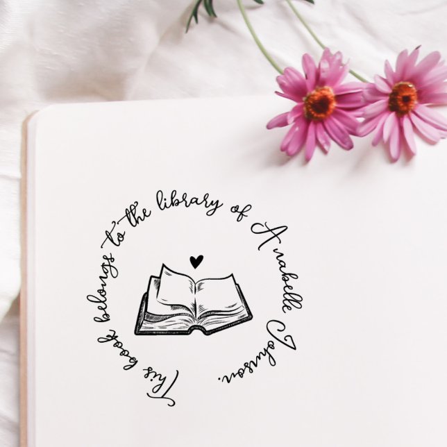 Rustic Book Custom Calligraphy From The Library  Rubber Stamp (Creator Uploaded)