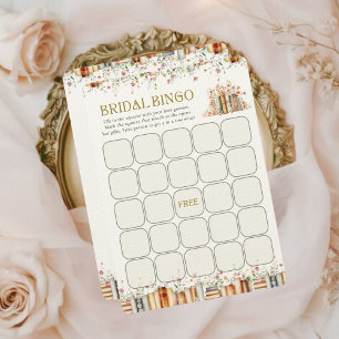 Rustic Book Floral Vintage Bridal Shower Bingo