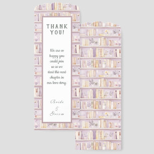 Rustic Book Lovers Print Wedding Thank You Bookmarks