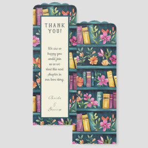 Rustic Book Lovers Print Wedding Thank You Bookmarks