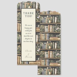 Rustic Book Lovers Print Wedding Thank You Bookmarks