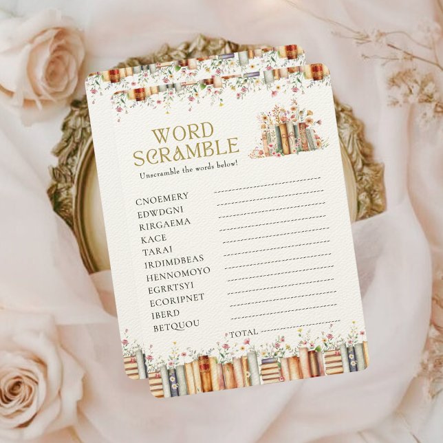 Rustic Book-Theme Bridal Shower Word Scramble Game (Creator Uploaded)