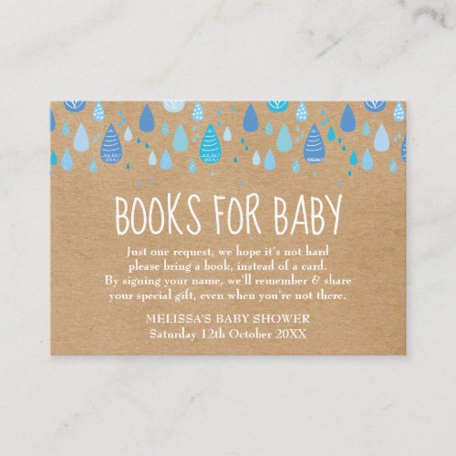 Rustic Books For Baby Book Request Baby Shower Enclosure Card