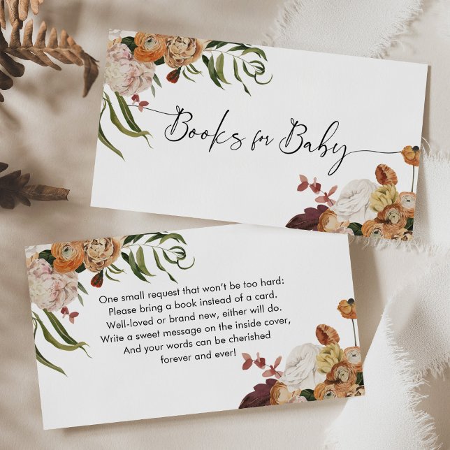 Rustic Books for Baby Shower Enclosure Card (Creator Uploaded)
