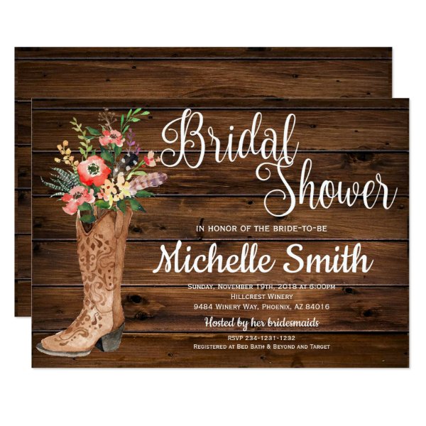 256655555786228851 Rustic Boot Country Bridal Western Bridal Shower Invitation