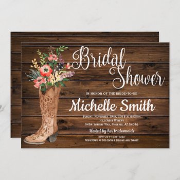 Rustic Boot Country Bridal Western Bridal Shower Invitation by GlamtasticInvites at Zazzle